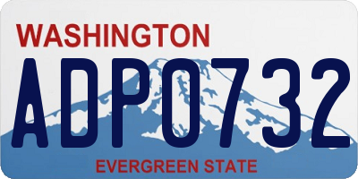 WA license plate ADP0732