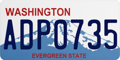 WA license plate ADP0735