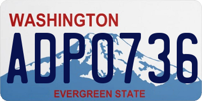 WA license plate ADP0736
