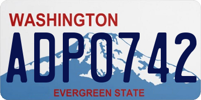 WA license plate ADP0742