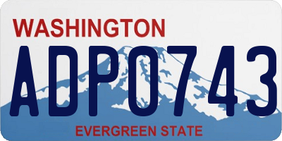 WA license plate ADP0743