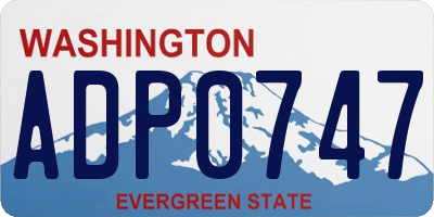 WA license plate ADP0747