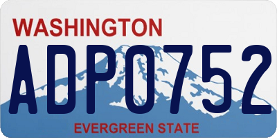 WA license plate ADP0752