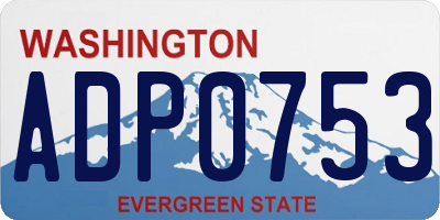 WA license plate ADP0753