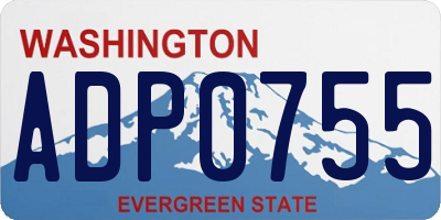 WA license plate ADP0755
