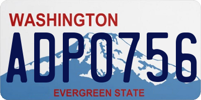 WA license plate ADP0756