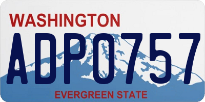 WA license plate ADP0757