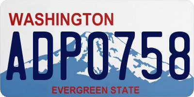 WA license plate ADP0758