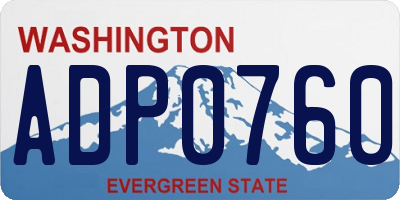 WA license plate ADP0760