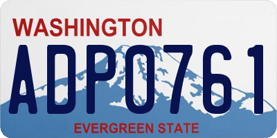 WA license plate ADP0761