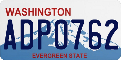 WA license plate ADP0762