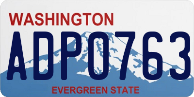 WA license plate ADP0763