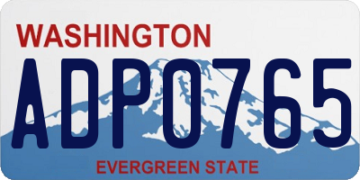 WA license plate ADP0765