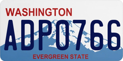 WA license plate ADP0766