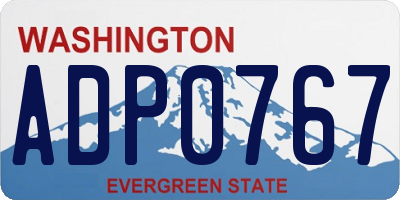 WA license plate ADP0767