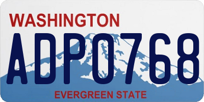 WA license plate ADP0768