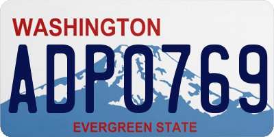 WA license plate ADP0769