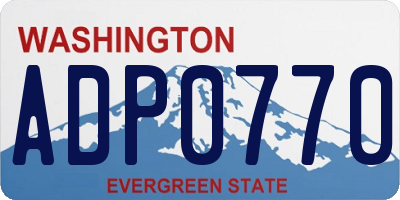 WA license plate ADP0770