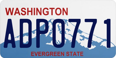 WA license plate ADP0771