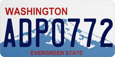 WA license plate ADP0772