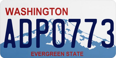 WA license plate ADP0773