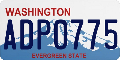 WA license plate ADP0775