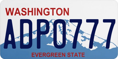 WA license plate ADP0777
