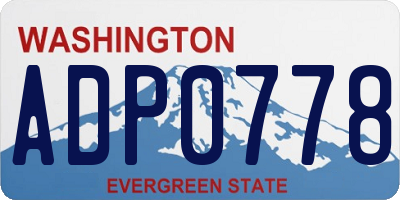 WA license plate ADP0778