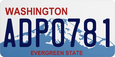 WA license plate ADP0781