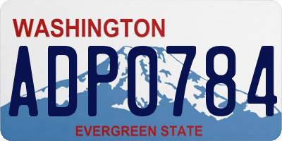 WA license plate ADP0784