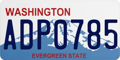 WA license plate ADP0785
