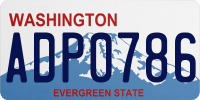 WA license plate ADP0786