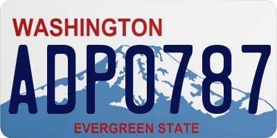 WA license plate ADP0787