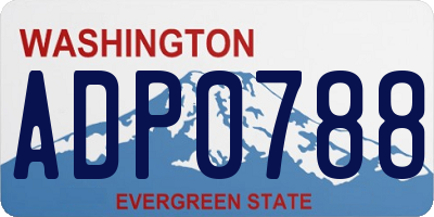 WA license plate ADP0788