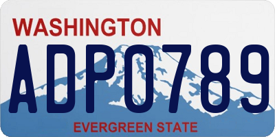 WA license plate ADP0789