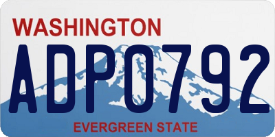 WA license plate ADP0792