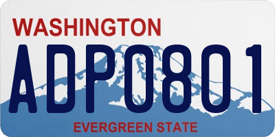 WA license plate ADP0801