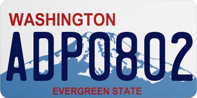 WA license plate ADP0802
