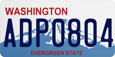 WA license plate ADP0804