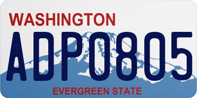 WA license plate ADP0805