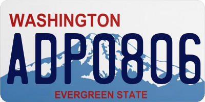 WA license plate ADP0806