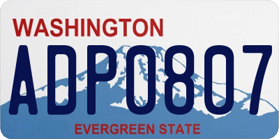 WA license plate ADP0807