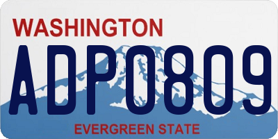 WA license plate ADP0809