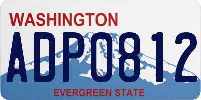 WA license plate ADP0812