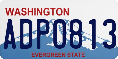 WA license plate ADP0813