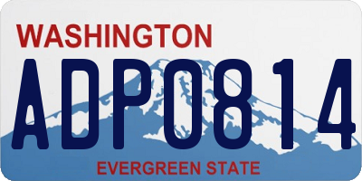 WA license plate ADP0814