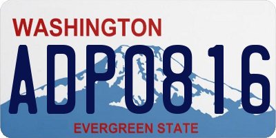 WA license plate ADP0816