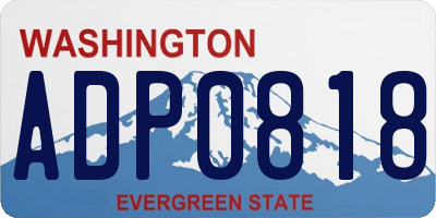 WA license plate ADP0818