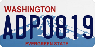 WA license plate ADP0819