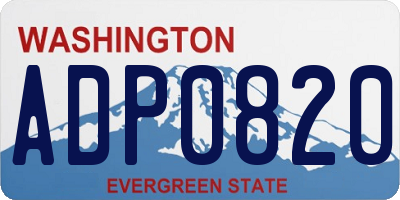 WA license plate ADP0820